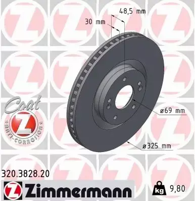 ZIMMERMANN TARCZA HAMULCOWA 320.3828.20 