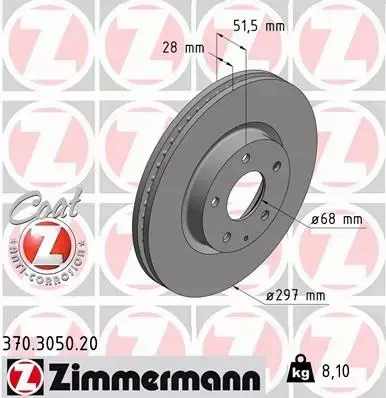 ZIMMERMANN TARCZE+KLOCKI P+T MAZDA 6 GJ KOMBI 297MM 