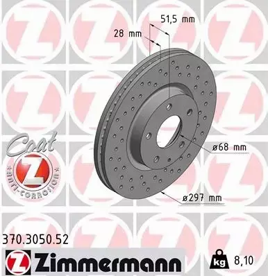 ZIMMERMANN SPORT TARCZE+KLOCKI PRZÓD MAZDA 6 GJ 