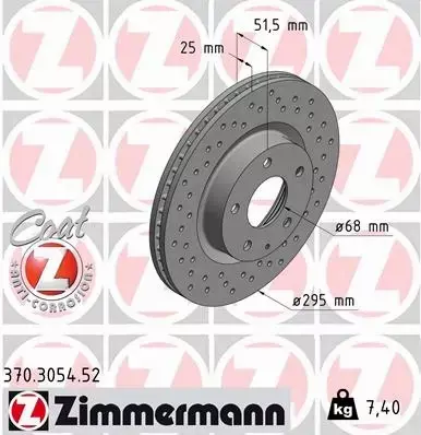 ZIMMERMANN TARCZA HAMULCOWE SPORT 370.3054.52 