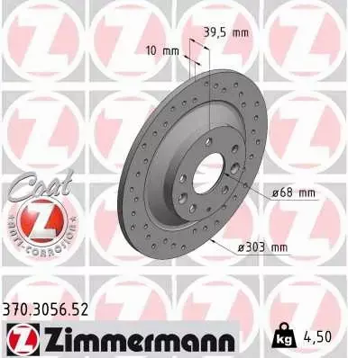 ZIMMERMANN TARCZA HAMULCOWA 370.3056.52 