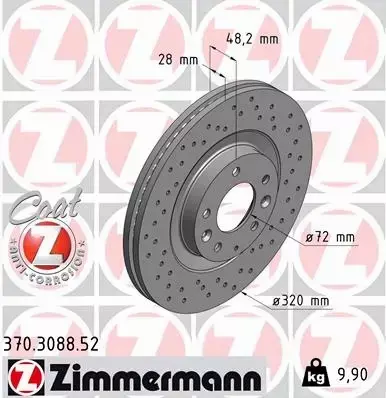 ZIMMERMANN SPORT TARCZE PRZÓD MAZDA CX-7 CX-9 320MM 