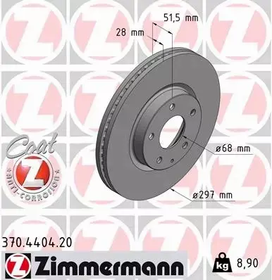 ZIMMERMANN TARCZA HAMULCOWA 370.4404.20 