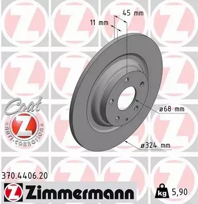 ZIMMERMANN TARCZA HAMULCOWA 370.4406.20 