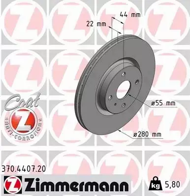 ZIMMERMANN TARCZA HAMULCOWA 370.4407.20 