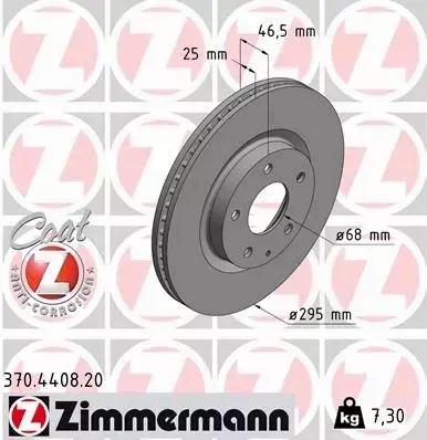 ZIMMERMANN TARCZA HAMULCOWA 370.4408.20 