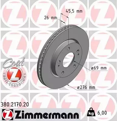 ZIMMERMANN TARCZE+KLOCKI PRZÓD MITSUBISHI LANCER 