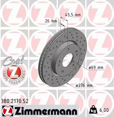 ZIMMERMANN SPORT TARCZE+KLOCKI P LANCER VIII 