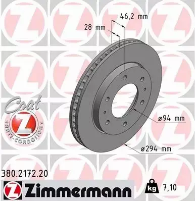 ZIMMERMANN TARCZE+KLOCKI PRZÓD MITSUBISHI L200 