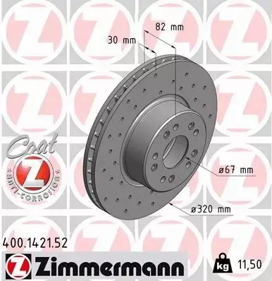 ZIMMERMANN TARCZA HAMULCOWA 400.1421.52 