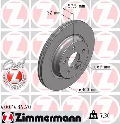 ZIMMERMANN TARCZA HAMULCOWA 400.1434.20 