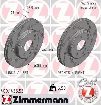 ZIMMERMANN TARCZA HAMULCOWA 400.1435.53 