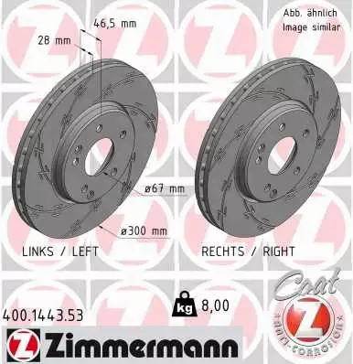 ZIMMERMANN TARCZA HAMULCOWA 400.1443.53 