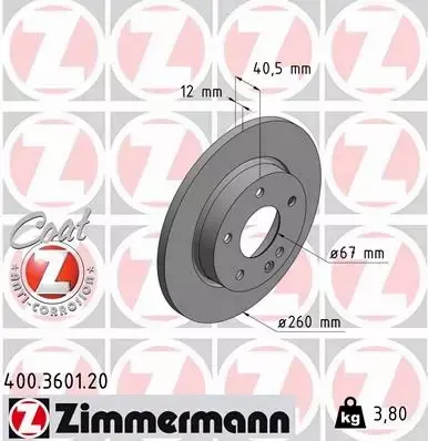 ZIMMERMANN TARCZE+KLOCKI PRZÓD MERCEDES A W168 