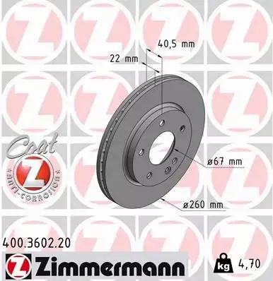 ZIMMERMANN TARCZE+KLOCKI PRZÓD MERCEDES A W168 