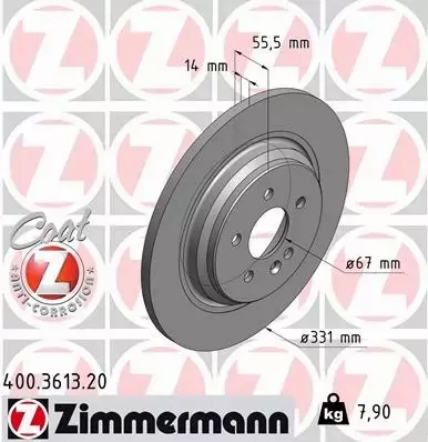 ZIMMERMANN TARCZE+KLOCKI T MERCEDES M W163 331MM 