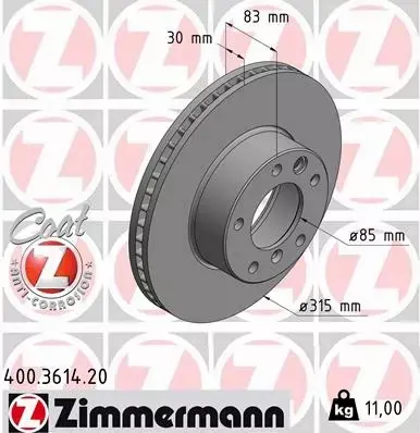 ZIMMERMANN TARCZE+KLOCKI P MERCEDES G W463 315MM 