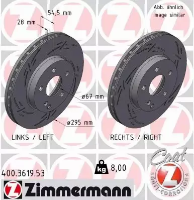 ZIMMERMANN TARCZE+KLOCKI P MERCEDES E W211 295MM 