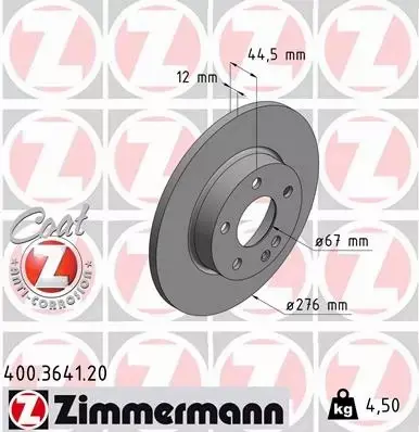 ZIMMERMANN TARCZE+KLOCKI P MERCEDES A W169 276MM 