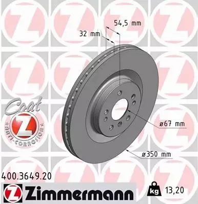 ZIMMERMANN TARCZE+KLOCKI P MERCEDES GL X164 350MM 