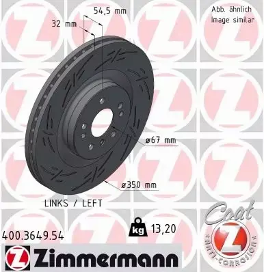 ZIMMERMANN TARCZE HAMULCOWE PRZÓD 400.3649.54 