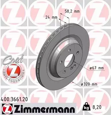 ZIMMERMANN TARCZE+KLOCKI T MERCEDES CL C216 320MM 