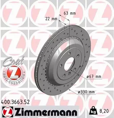 ZIMMERMANN TARCZE+KLOCKI P+T MERCEDES M W164 350MM 