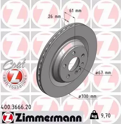 ZIMMERMANN TARCZA HAMULCOWA 400.3666.20 