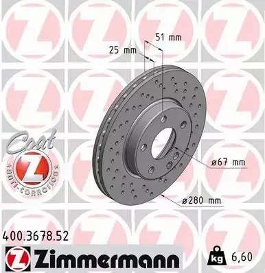 ZIMMERMANN TARCZ+KLOCKI P MERCEDES CLA C117 280MM 