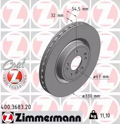 ZIMMERMANN TARCZE+KLOCKI P MERCEDES GLE W166 330MM 