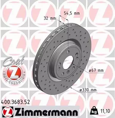 ZIMMERMANN TARCZE+KLOCKI P MERCEDES GLE W166 330MM 