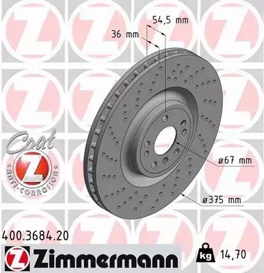 ZIMMERMANN TARCZE+KLOCKI PRZÓD MERCEDES GLE W166 