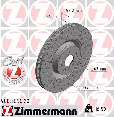 ZIMMERMANN TARCZA HAMULCOWA 400.3696.20 