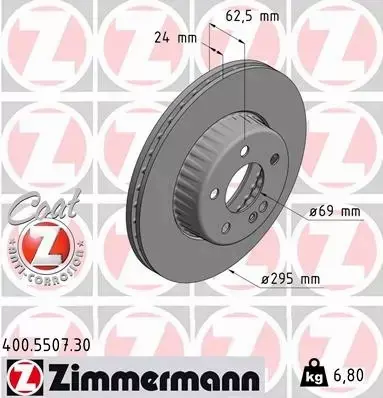 ZIMMERMANN TARCZE HAMULCOWE PRZÓD 400.5507.30 