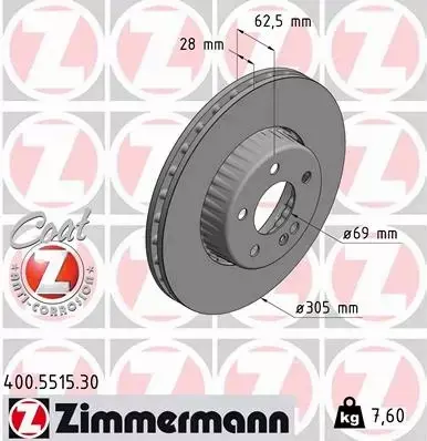 ZIMMERMANN TARCZE+KLOCKI PRZÓD MERCEDES E W213 305MM 