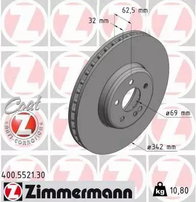 ZIMMERMANN TARCZA HAMULCOWA 400.5521.30 