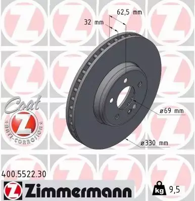 ZIMMERMANN TARCZA HAMULCOWA 400.5522.30 