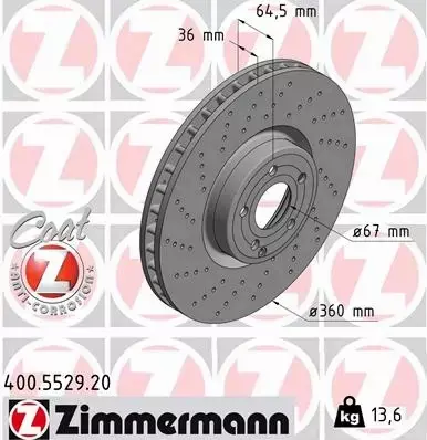 ZIMMERMANN TARCZE+KLOCKI PRZÓD MERCEDES SL R231 