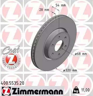 ZIMMERMANN TARCZA HAMULCOWA 400.5535.20 