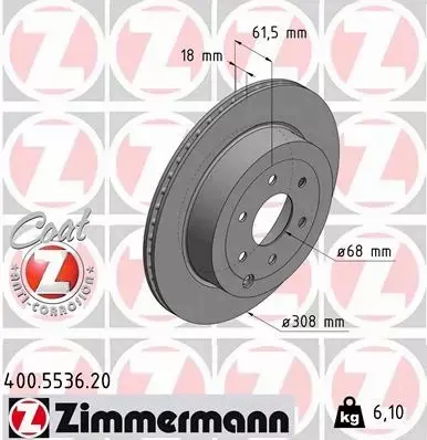 ZIMMERMANN TARCZA HAMULCOWA 400.5536.20 