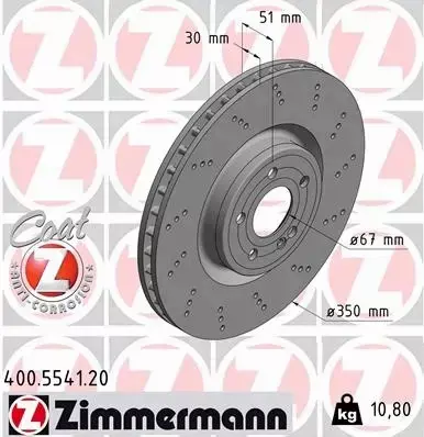 ZIMMERMANN TARCZA HAMULCOWA 400.5541.20 