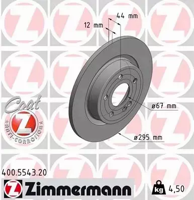 ZIMMERMANN TARCZA HAMULCOWA 400.5543.20 