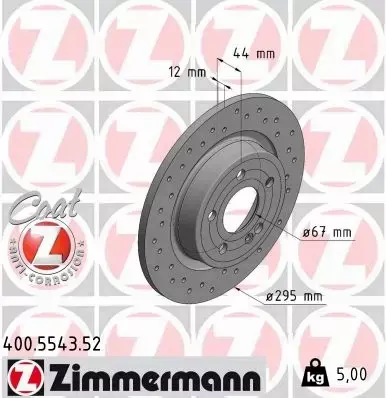 ZIMMERMANN TARCZA HAMULCOWA 400.5543.52 