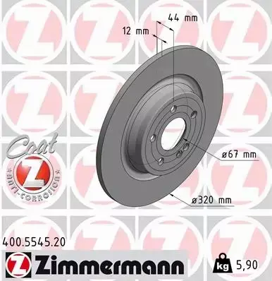 ZIMMERMANN TARCZA HAMULCOWA 400.5545.20 