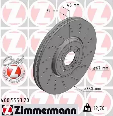 ZIMMERMANN TARCZA HAMULCOWA 400.5553.20 