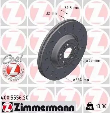 ZIMMERMANN TARCZA HAMULCOWA 400.5556.20 