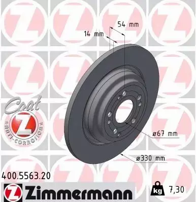 ZIMMERMANN TARCZA HAMULCOWA 400.5563.20 