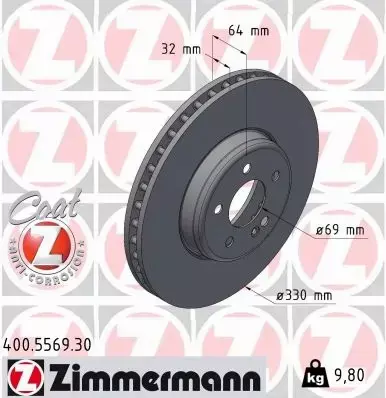 ZIMMERMANN TARCZA HAMULCOWA 400.5569.30 