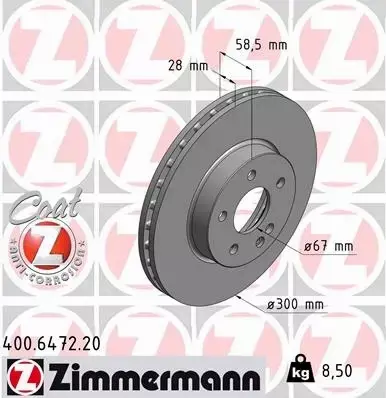 ZIMMERMANN TARCZE+KLOCKI P MERCEDES VITO W447 300MM 