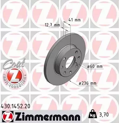 ZIMMERMANN TARCZE+KLOCKI PRZÓD OPEL ASTRA F 